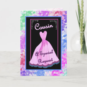 Invitation COUSIN - Be My Junior Bridesmaid - Personnalisable