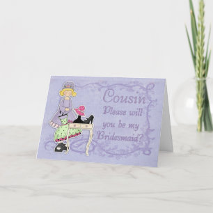 Invitation Cousin Bridesmaid - Serez-Vous Ma Femme D'Accueil