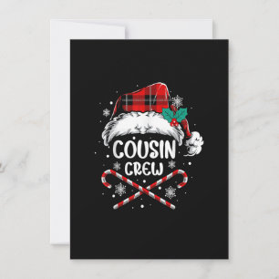 Invitation Cousin Crew Père Noël Red Plaid Xmas Funny Noël P
