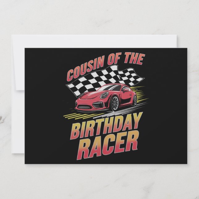 Invitation Cousin De L'Anniversaire Racer Racer Family Party (Devant)