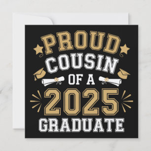 Invitation Cousin fier d'un diplômé de 2025 Famille remise de