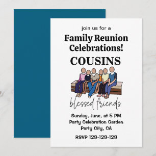 Invitation Cousins Bienheureux Amis Famille Réunion
