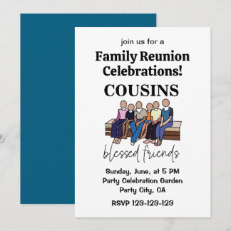 Invitation Cousins Bienheureux Amis Famille Réunion