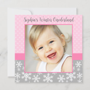 Invitation Couteaux de neige mignons Hiver Onederland Photo G
