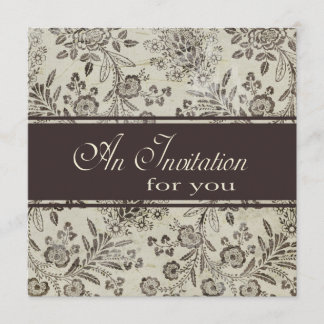 Invitation Coutume florale antique vintage de partie de