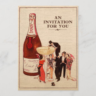 Invitation Coutume formelle d'amusement de cocktail vintage