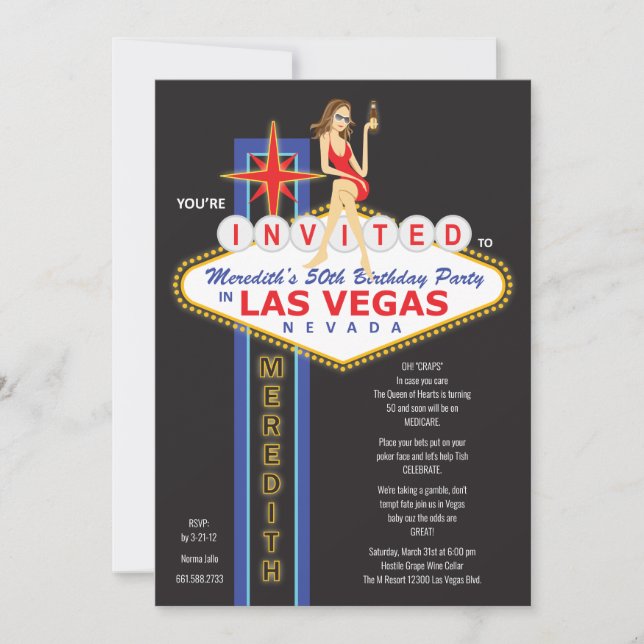 Invitation Coutume - Meredith cinquantième (Devant)