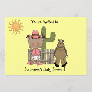 Invitation Coutume mignonne de poney de bébé et de cheval