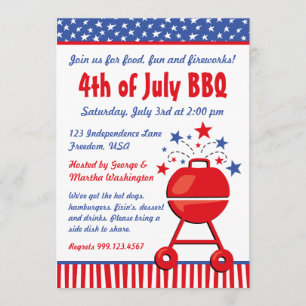 Invitation Coutume patriotique de BBQ