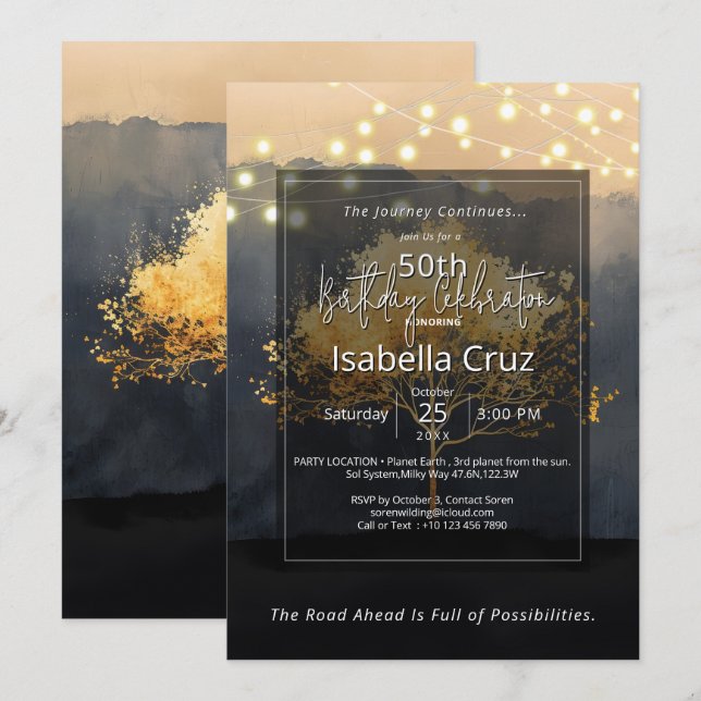 Invitation Couvert de braises | Design minimaliste (Devant / Derrière)