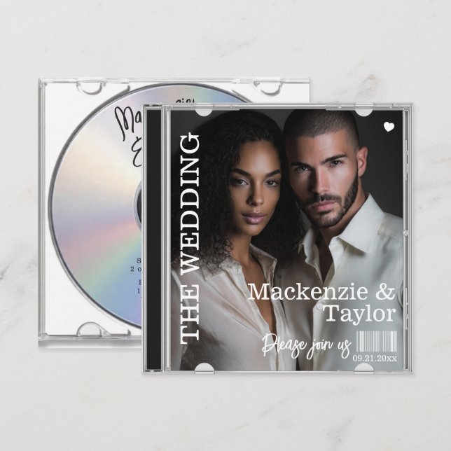 Invitation Couverture de CD Mariage (Devant / Derrière)