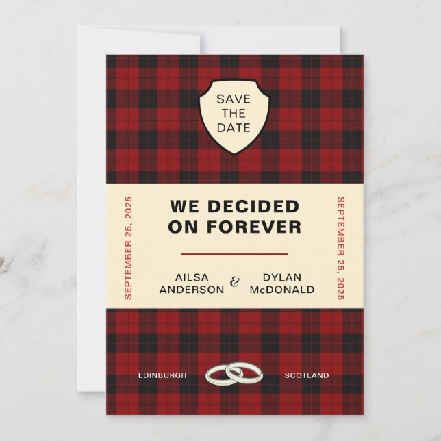 INVITATION COUVERTURE DE LIVRE TARTAN ÉCOSSAIS | SAUVER LA DA (Devant)