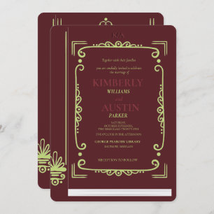 Invitation Couverture de livre vintage   Réserver le thème Fa