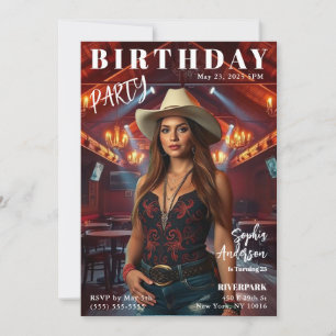 Invitation Couverture de magazine Anniversaire