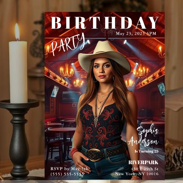 Invitation Couverture de magazine Anniversaire (Magazine Cover Country Birthday Invitation)