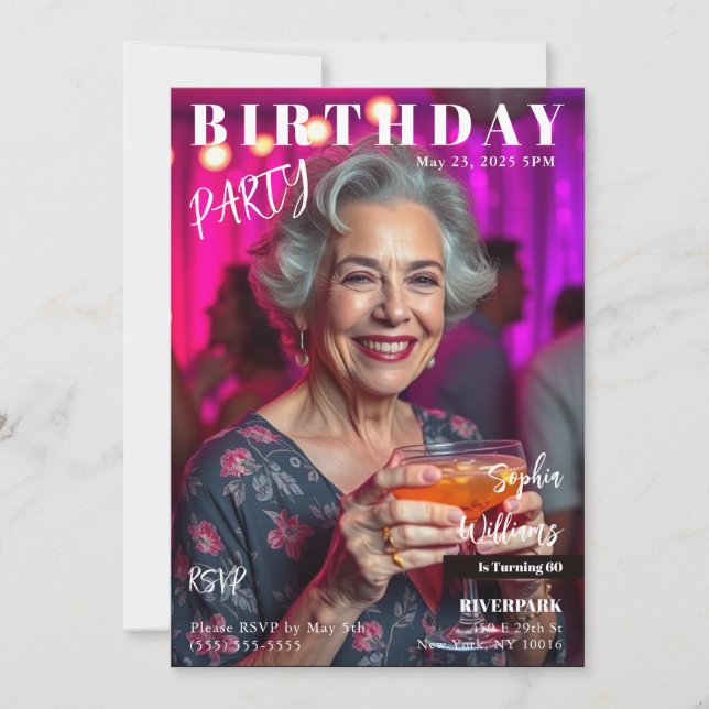 Invitation Couverture de magazine Anniversaire (Devant)