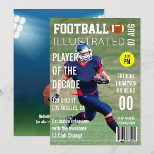 Invitation Couverture de magazine célébrité footballeur fête 