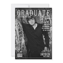 Couverture de magazine de fin d'études amusante et