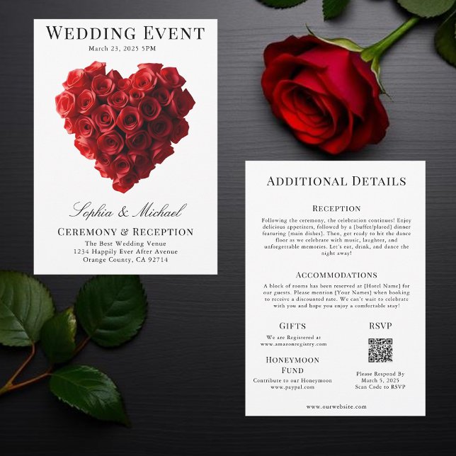 Invitation Couverture de Magazine de Mariage Tout en Un (Wedding Magazine Cover All in One Invitation)