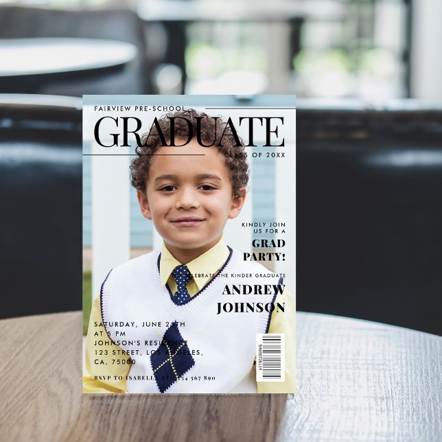 Invitation Couverture de magazine de remise des diplômes de m (Créateur téléchargé)