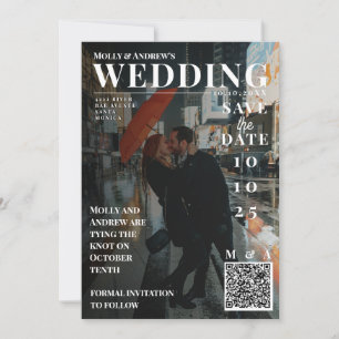 Invitation Couverture de magazine drôle Photo sombre Mariage