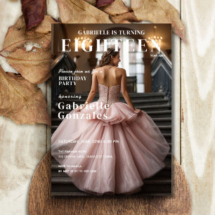 Invitation Couverture de magazine élégante inspirée pour 18e