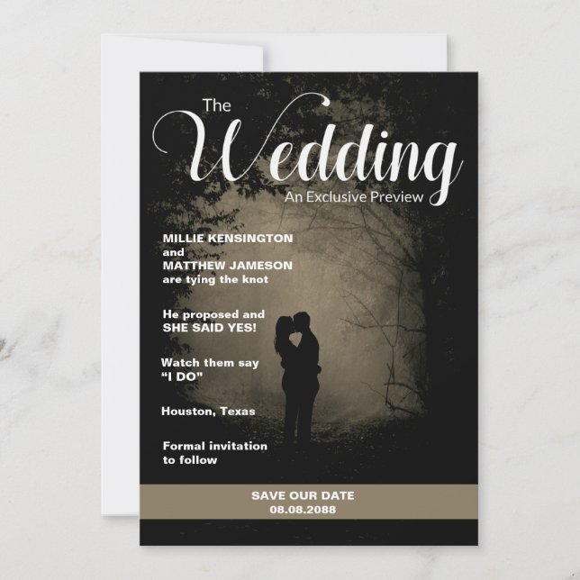 Invitation Couverture de magazine | Enregistrez la date de ma (Devant)