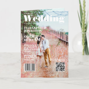 Invitation Couverture de Magazine Mariage Code QR