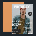 Invitation Couverture de magazine moderne pour son 39e annive<br><div class="desc">Invitation pour couverture de magazine moderne pour son 39e anniversaire</div>