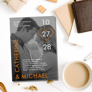 Invitation Couverture de magazine - photo foncée - minimalist