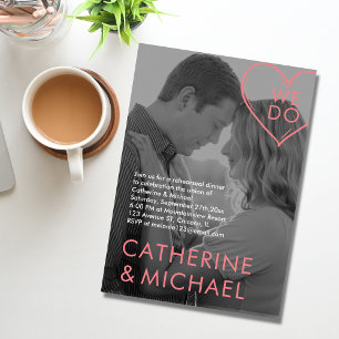 Invitation Couverture de magazine - photo foncée - rose minim