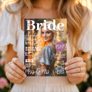 Invitation Couverture de magazine pour douche de mariée