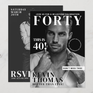 Invitation Couverture de magazine pour homme pour la fête du