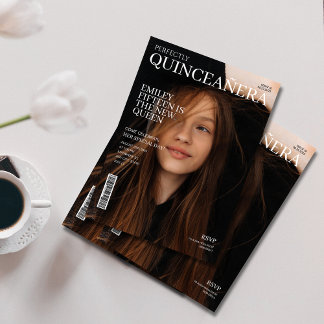 Invitation couverture de magazine Quinceanera