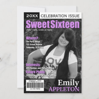 Invitation Couverture de magazine Sweet sixteen violet Invita