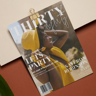 Invitation Couverture de magazine tendance   30e fête d'anniv