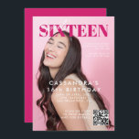 Invitation Couverture du magazine Ado QR Code Sweet sixteen A<br><div class="desc">Ado Magazine Couverture QR Code Sweet sixteen Anniversaire Invitation</div>