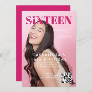 Invitation Couverture du magazine Ado QR Code Sweet sixteen A