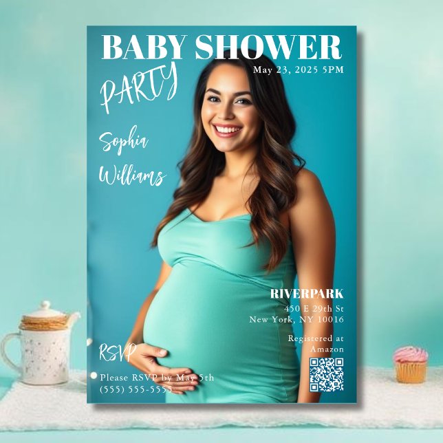 Invitation Couverture du magazine baby shower (Baby Shower Magazine Cover Invitation )