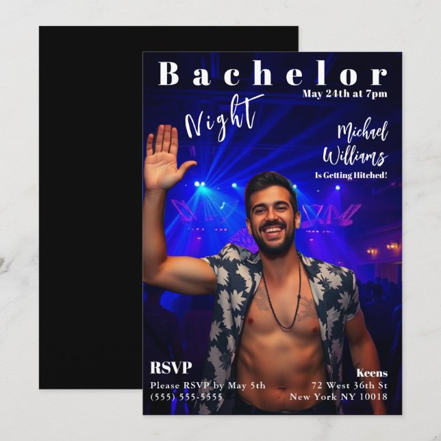 Invitation Couverture du magazine Bachelor Night (Devant / Derrière)