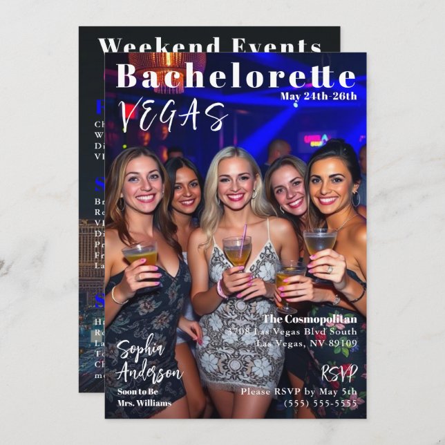 Invitation Couverture du magazine Bachelorette Weekend (Devant / Derrière)