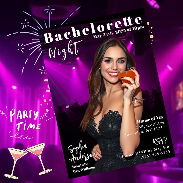 Invitation Couverture du magazine de nuit Bachelorette (Bachelorette Night Magazine Cover Invitation)