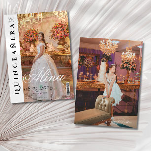 Invitation Couverture du magazine éditorial quinceanera Enreg