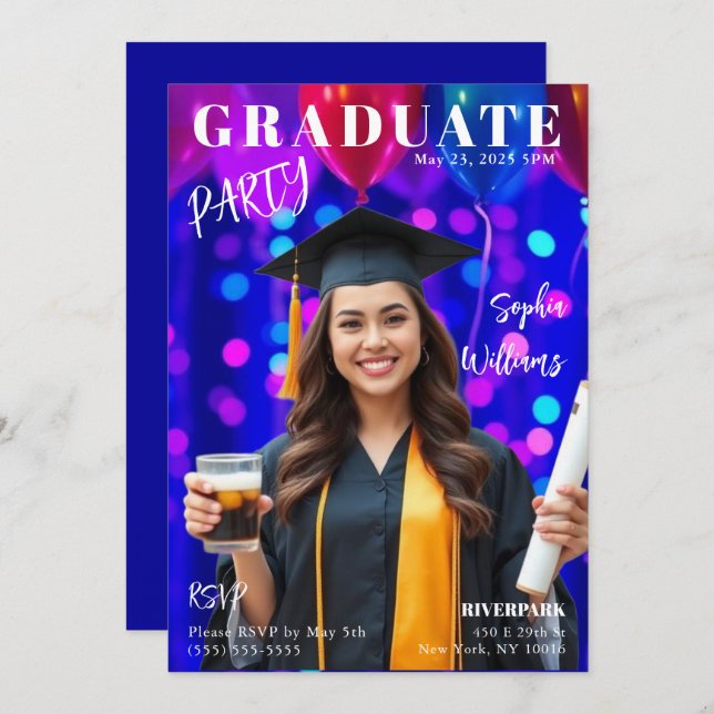 Invitation Couverture du magazine Graduate (Devant / Derrière)