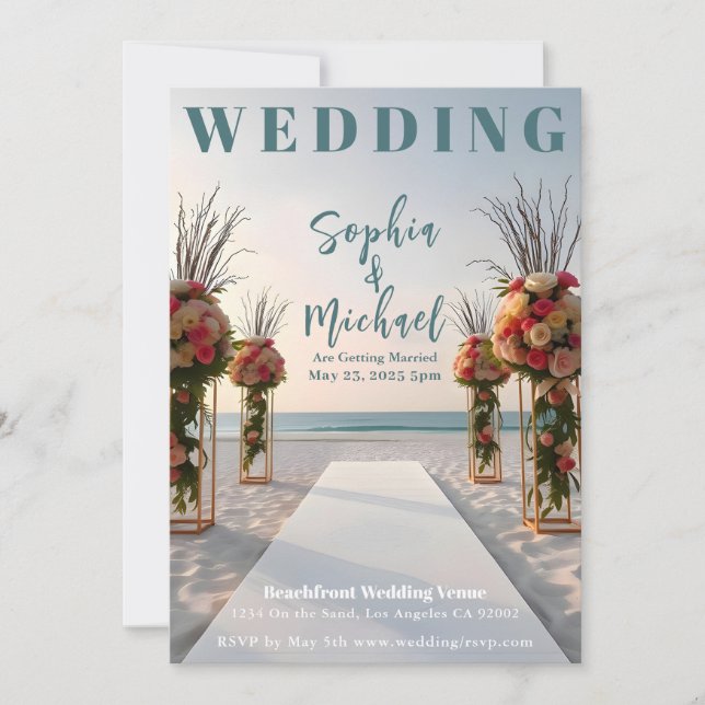 Invitation Couverture du magazine Mariage en bord de mer (Devant)