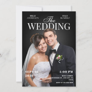 Invitation couverture du magazine photo mariage