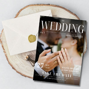 Invitation Couverture du magazine photo moderne Enregistrer l