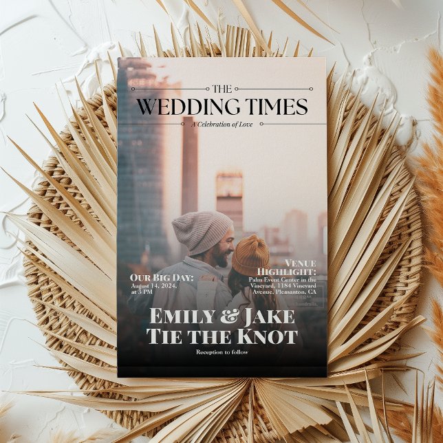 Invitation Couverture du magazine photo moderne QR Code (Créateur téléchargé)