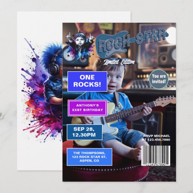 Invitation Couverture du magazine Rock Star "One Rocks!" 1er  (Devant / Derrière)