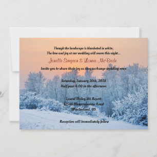 Invitation Couverture du Mariage White Winter Wonderland